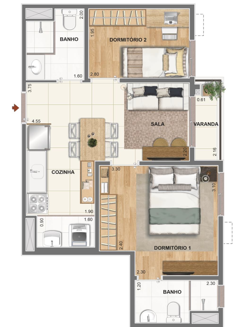 Apartamento, 3 quartos, 63 m² - Foto 28