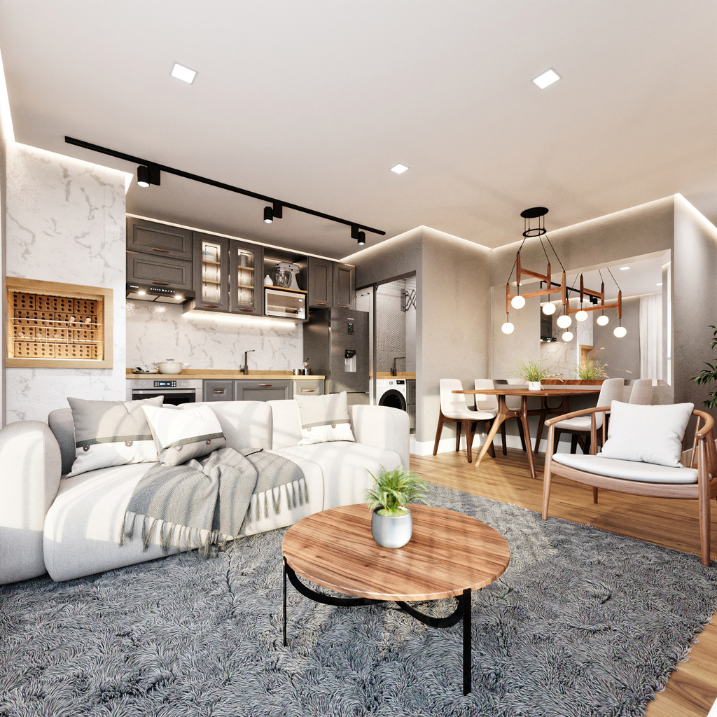 Living - Apartamento à venda em Gramado, Floresta, com 2 quartos, 67,78m²