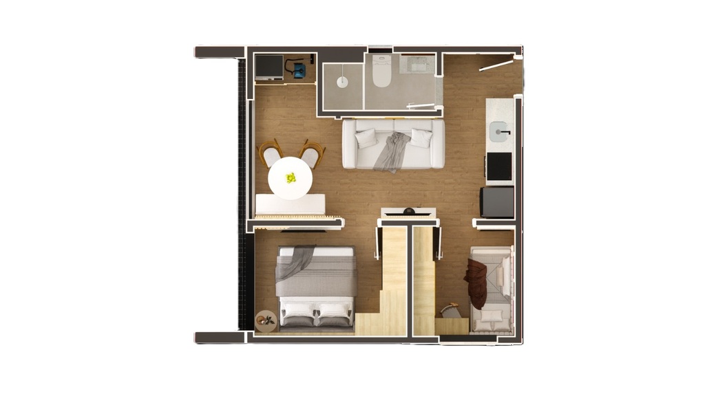 Planta 01 - 2 dorm 35,94m²