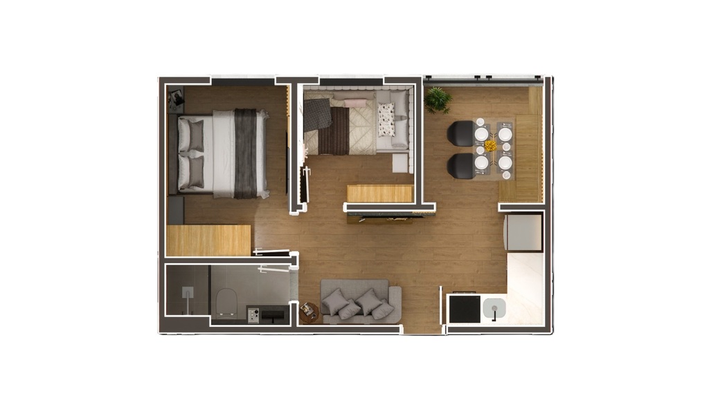 Planta 02 - 2 dorm 36,51m²