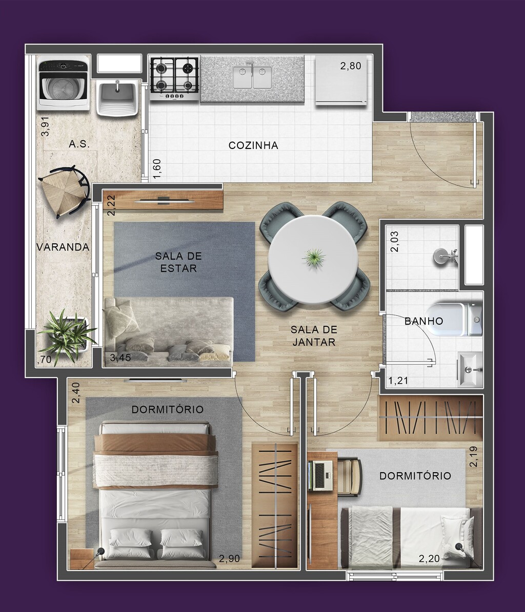 Apartamento, 2 quartos, 36 m² - Foto 4