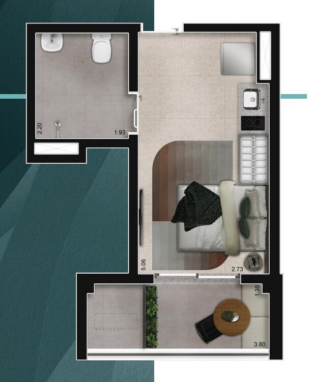 Apartamento à venda com 1 quarto, 34m² - Foto 10