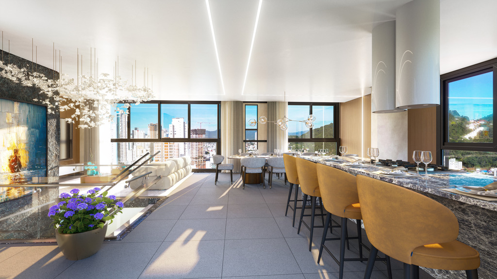 Living - Apartamento à venda em Balneário Camboriú, Centro, com 3 quartos, 208m²