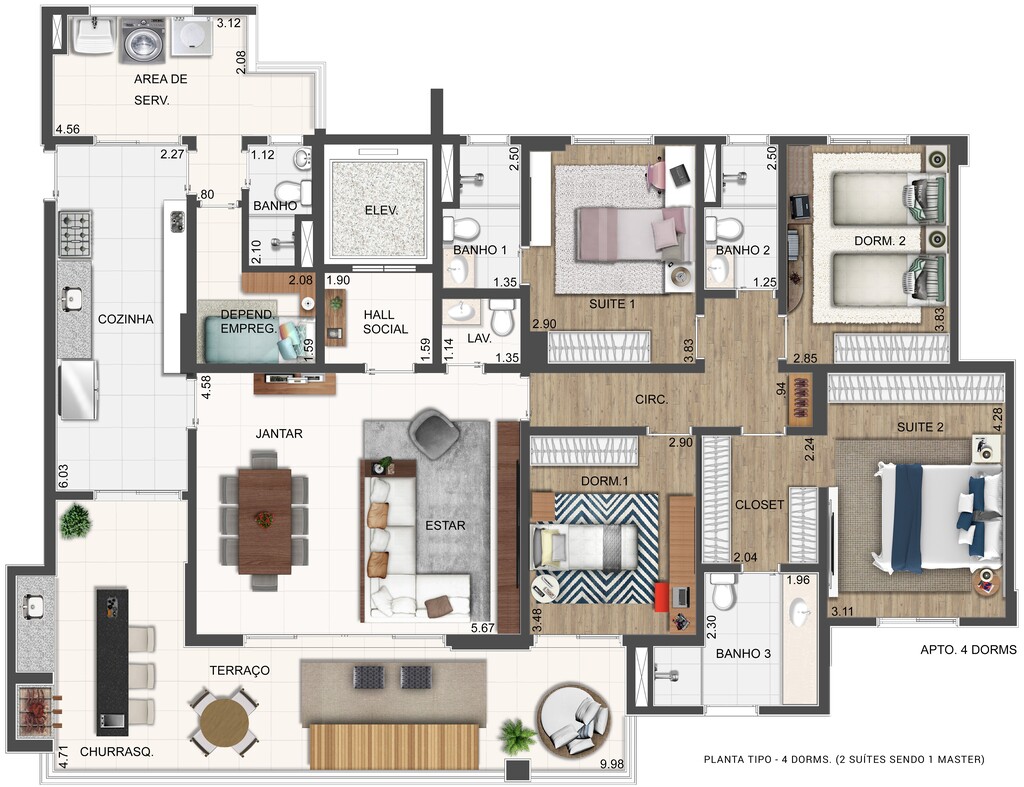 Cobertura à venda com 4 quartos, 284m² - Foto 16