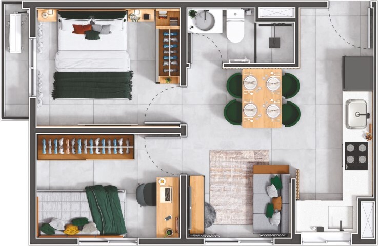 Apartamento, 2 quartos, 35 m² - Foto 19