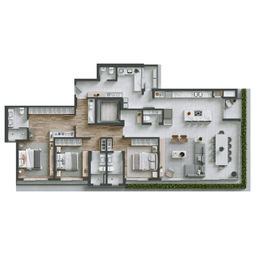 Planta - Planta 02 - 3 dorm 185m²