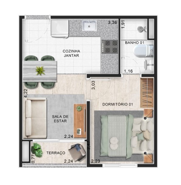 Apartamento, 2 quartos, 49 m² - Foto 6