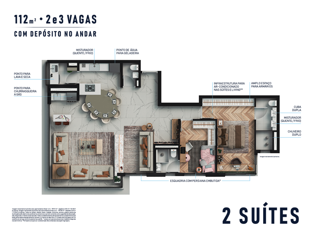 Planta 04 - 2 dorm 112m² - opção