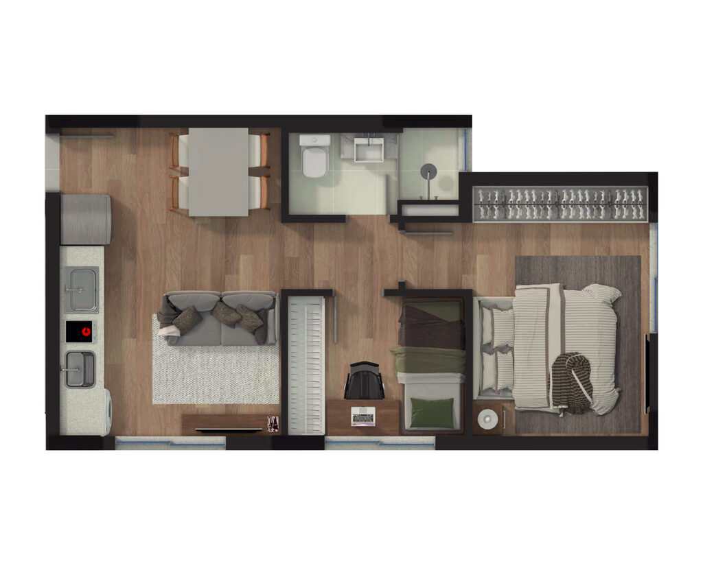 Planta - Planta 04 - 2 dorm 35,96m²