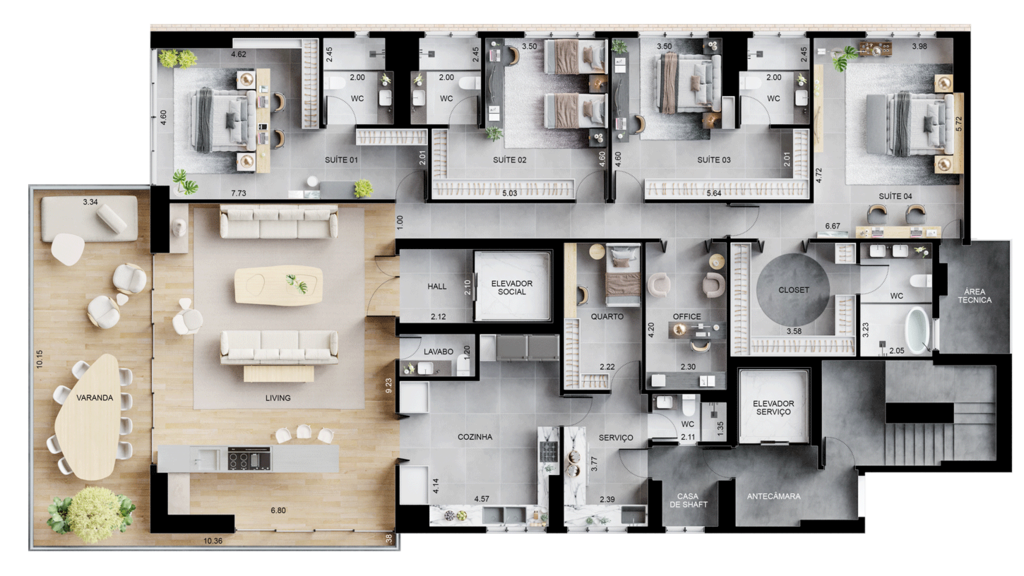 Apartamento à venda com 4 quartos, 340m² - Foto 26