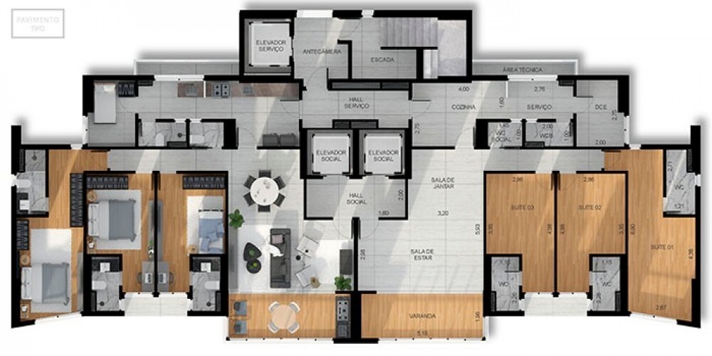 Apartamento à venda com 3 quartos, 133m² - Foto 11