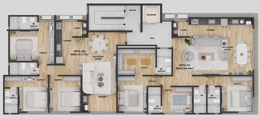 Apartamento à venda com 3 quartos, 101m² - Foto 9