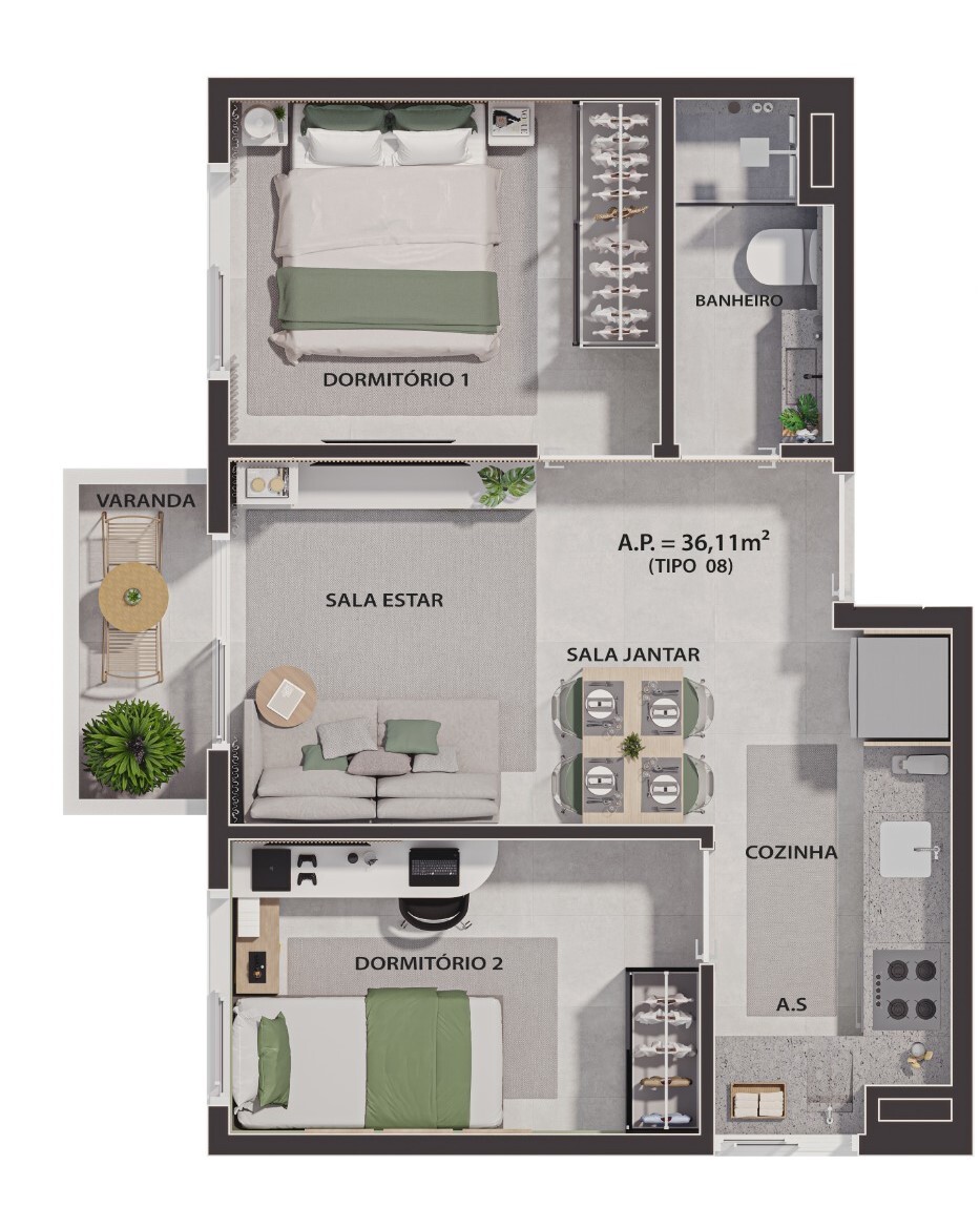 Apartamento à venda com 2 quartos, 35m² - Foto 27