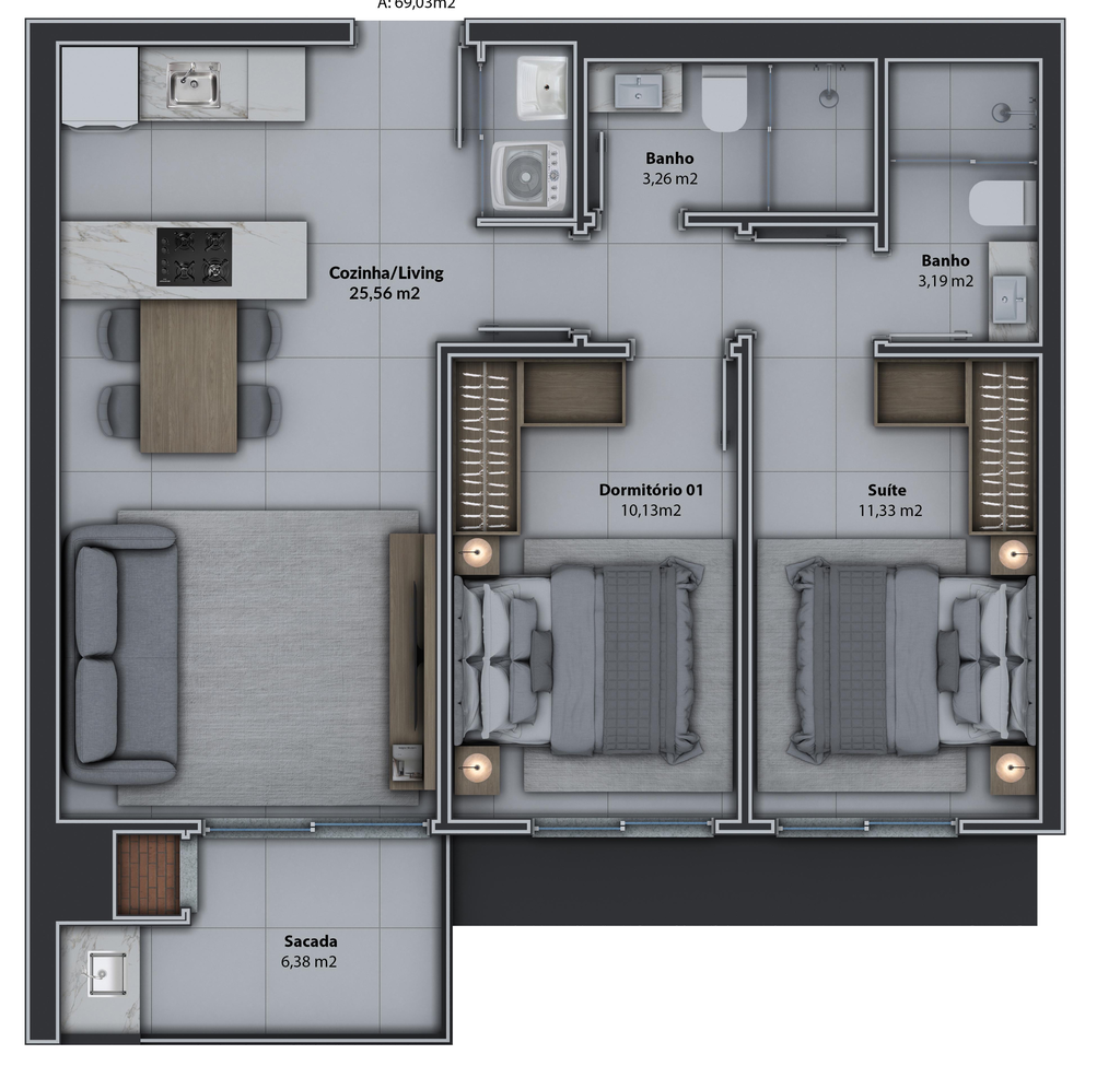Apartamento, 2 quartos, 81 m² - Foto 61