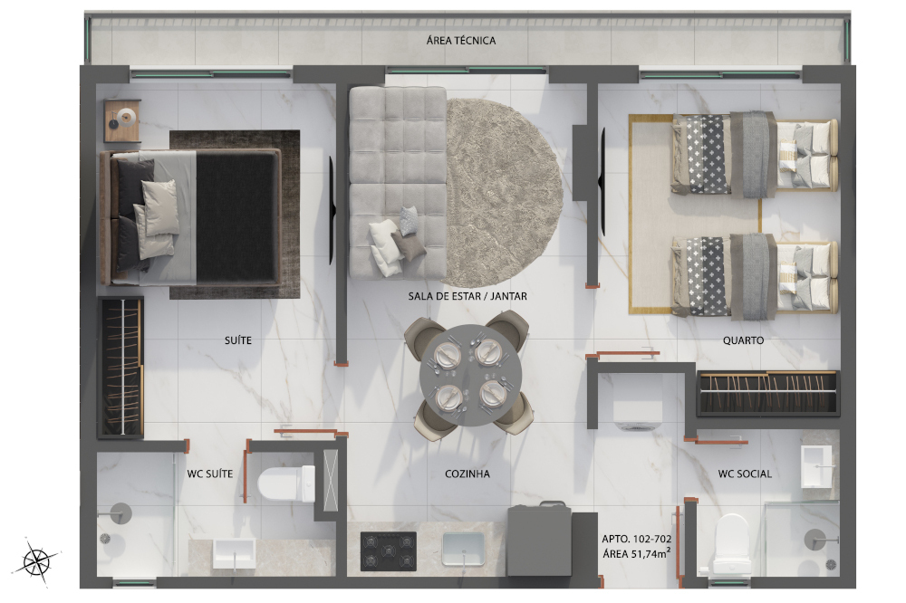 Apartamento à venda com 2 quartos, 51m² - Foto 28