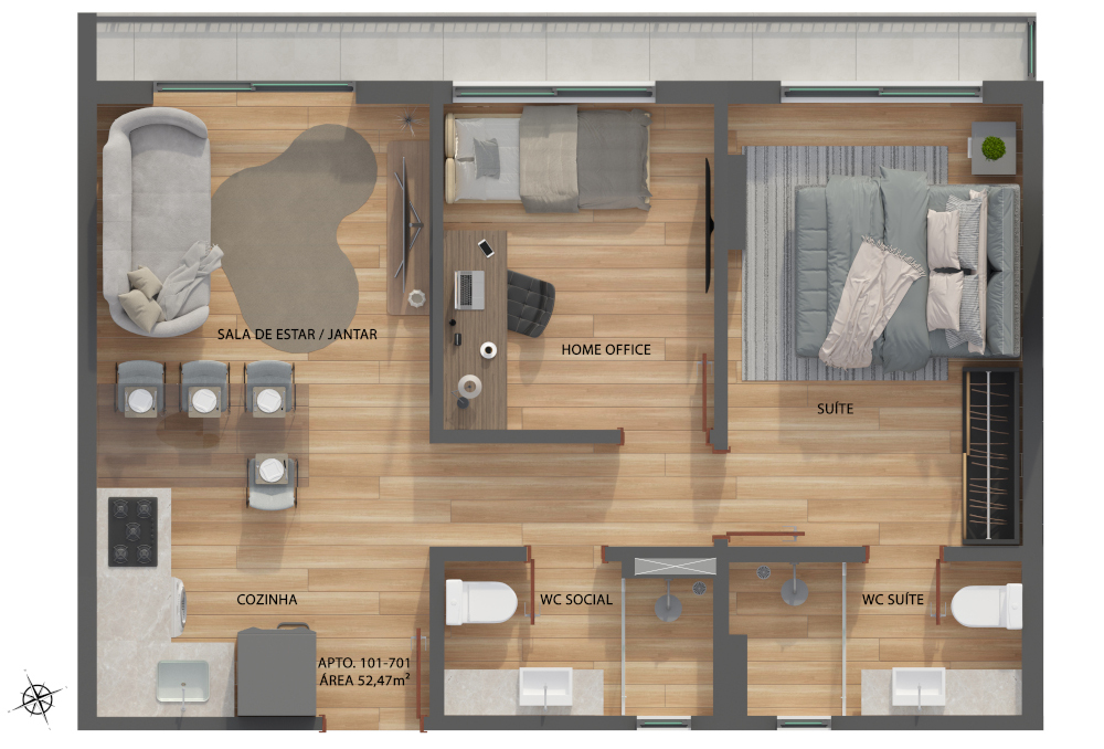 Apartamento à venda com 2 quartos, 51m² - Foto 29