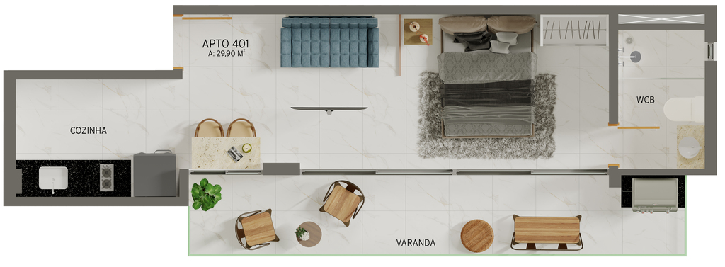 Apartamento à venda com 1 quarto, 31m² - Foto 21