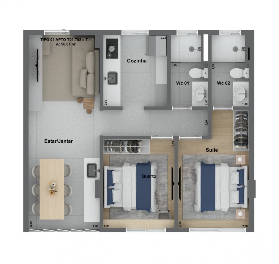 Apartamento à venda com 2 quartos, 58m² - Foto 17