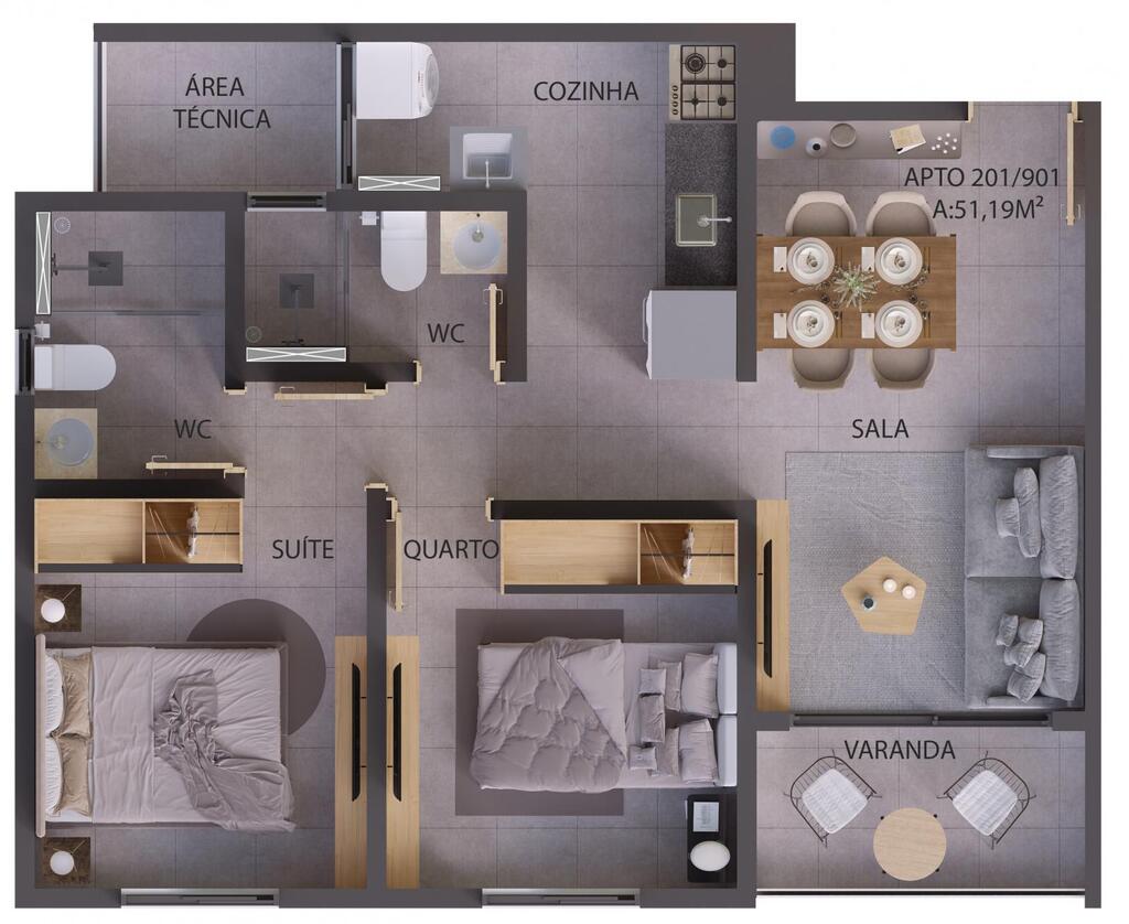 Apartamento à venda com 2 quartos, 52m² - Foto 13