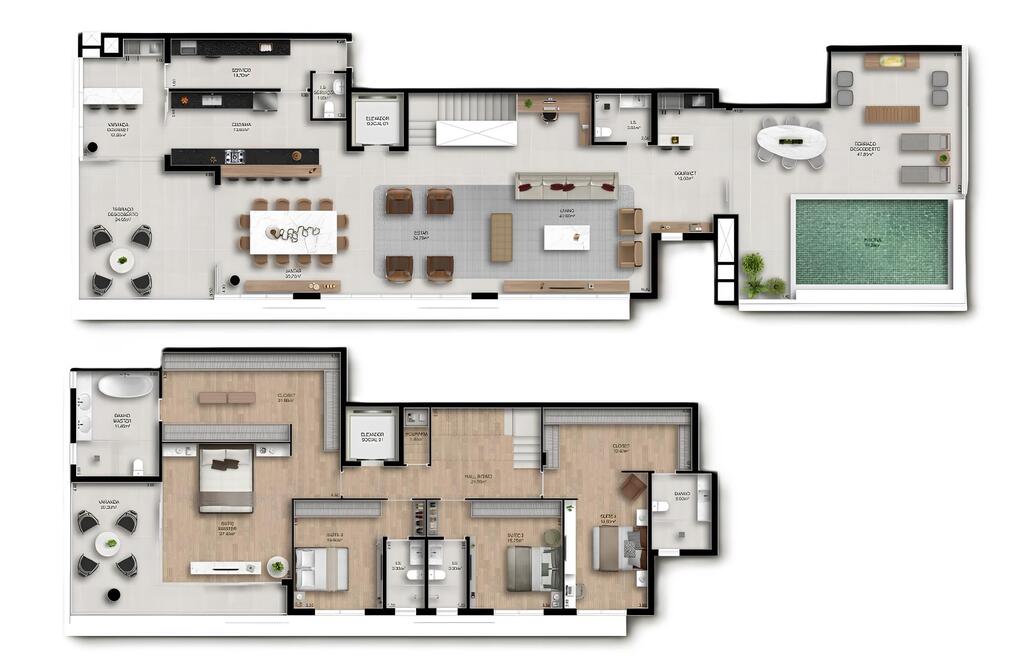 Planta - Planta 03 - 4 dorm 453m² - cobertura duplex