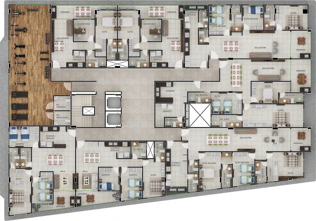 Apartamento à venda com 1 quarto, 96m² - Foto 13