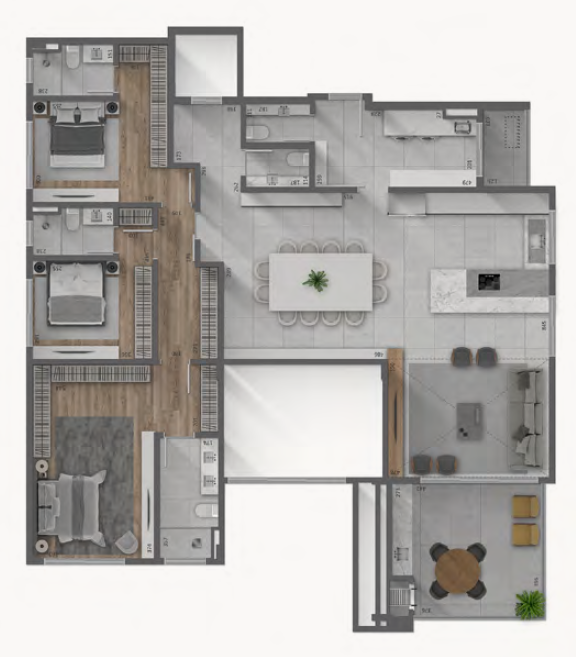 Planta - Planta 02 - 3 dorm 204m²