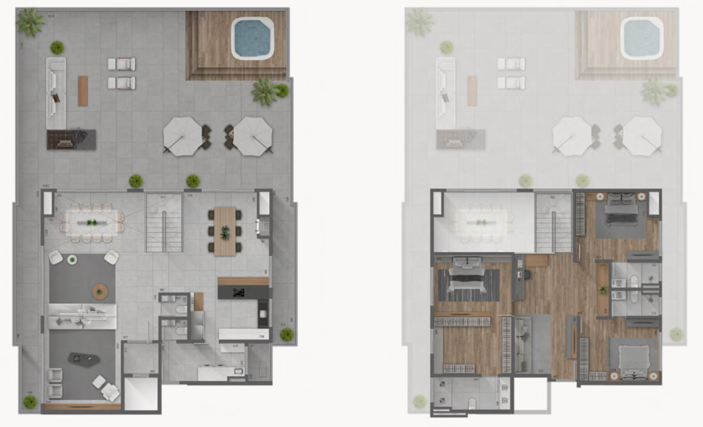 Planta - Planta 06 - 3 dorm 495m² - loft