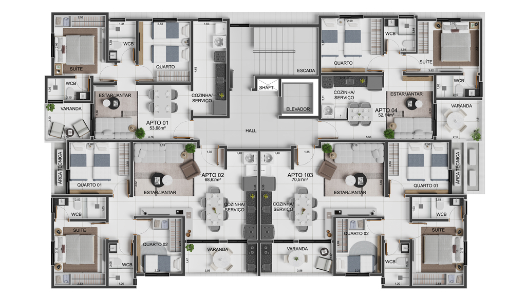 Apartamento à venda com 3 quartos, 68m² - Foto 13