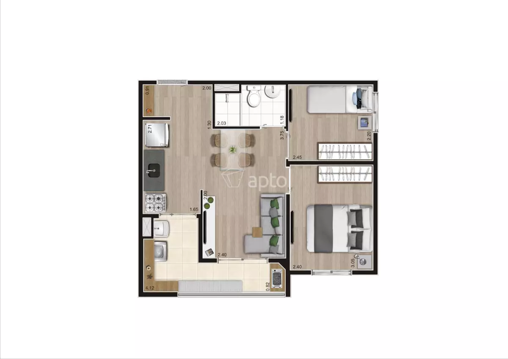 Apartamento, 2 quartos, 41 m² - Foto 12