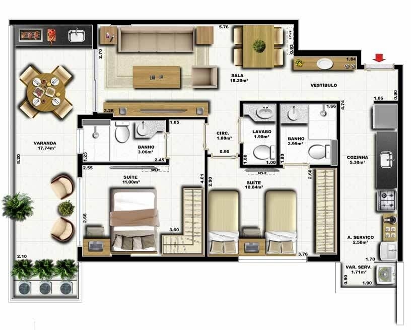 Cobertura, 3 quartos, 161 m² - Foto 8