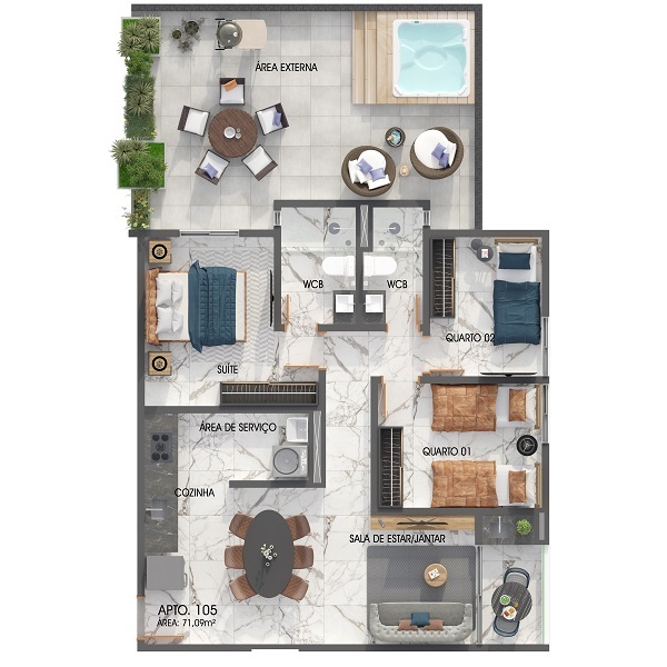 Apartamento à venda com 2 quartos, 159m² - Foto 27