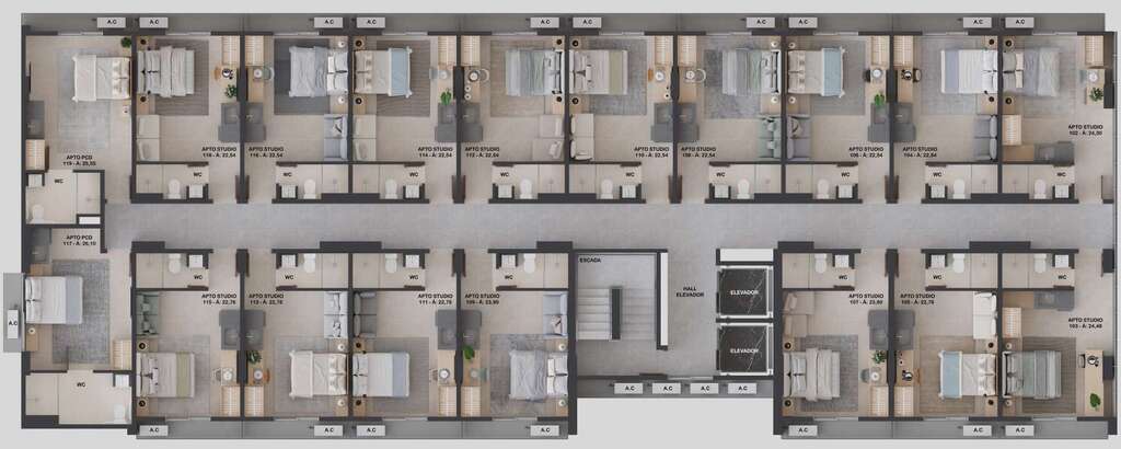 Apartamento à venda com 1 quarto, 34m² - Foto 12