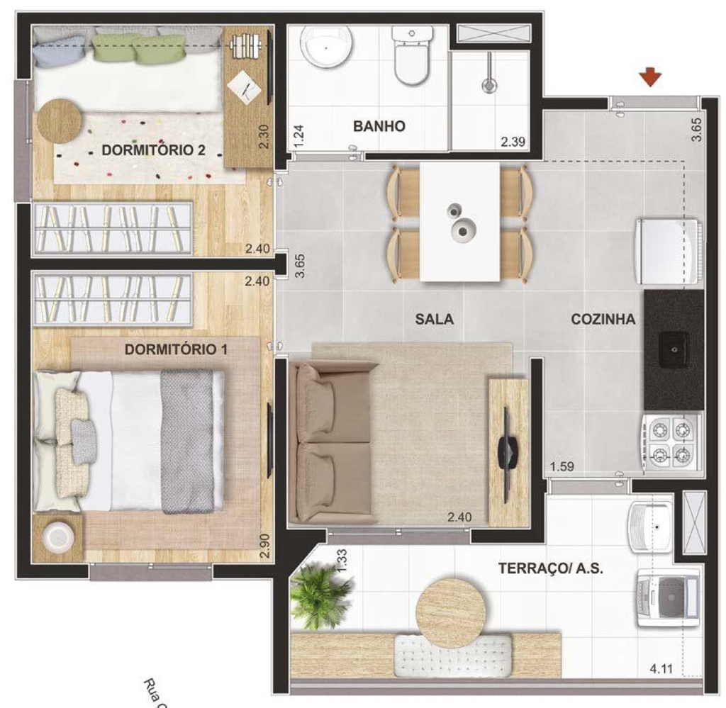 Apartamento, 2 quartos, 33 m² - Foto 33