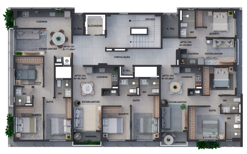 Apartamento à venda com 3 quartos, 71m² - Foto 25