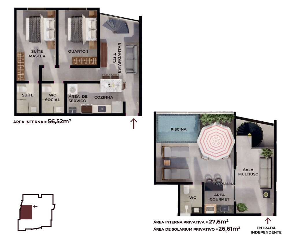 Cobertura à venda com 2 quartos, 110m² - Foto 2