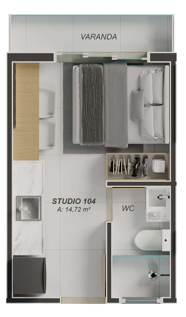 Apartamento à venda com 1 quarto, 16m² - Foto 8