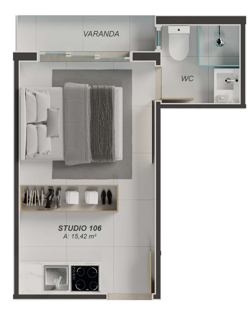 Apartamento à venda com 1 quarto, 16m² - Foto 9