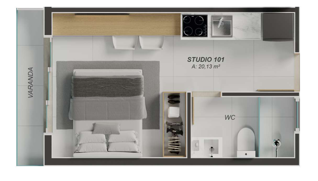 Apartamento à venda com 1 quarto, 16m² - Foto 11