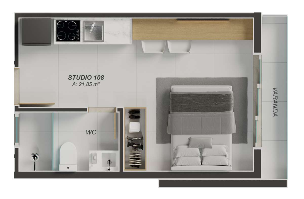 Apartamento à venda com 1 quarto, 16m² - Foto 12