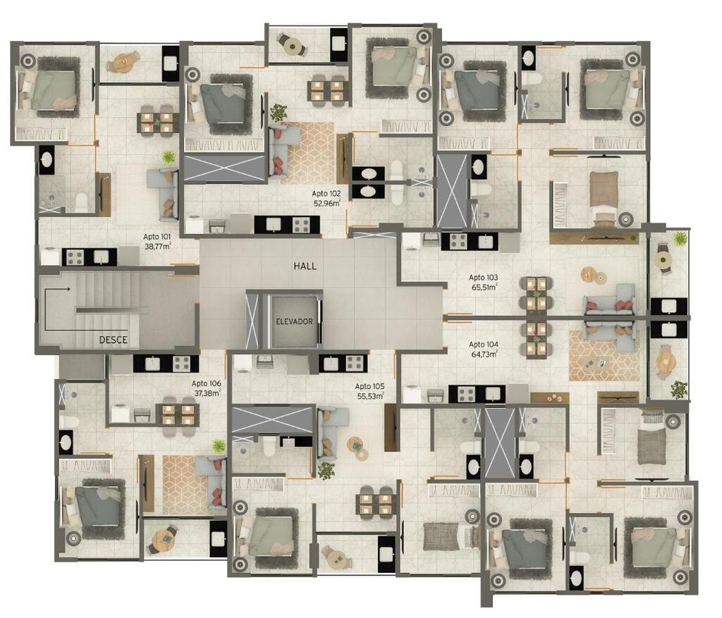 Apartamento à venda com 2 quartos, 53m² - Foto 14