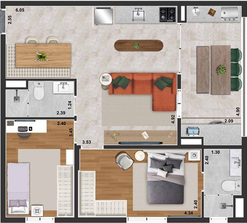Apartamento, 3 quartos, 65 m² - Foto 26