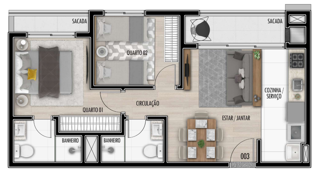 Apartamento, 3 quartos, 57 m² - Foto 16