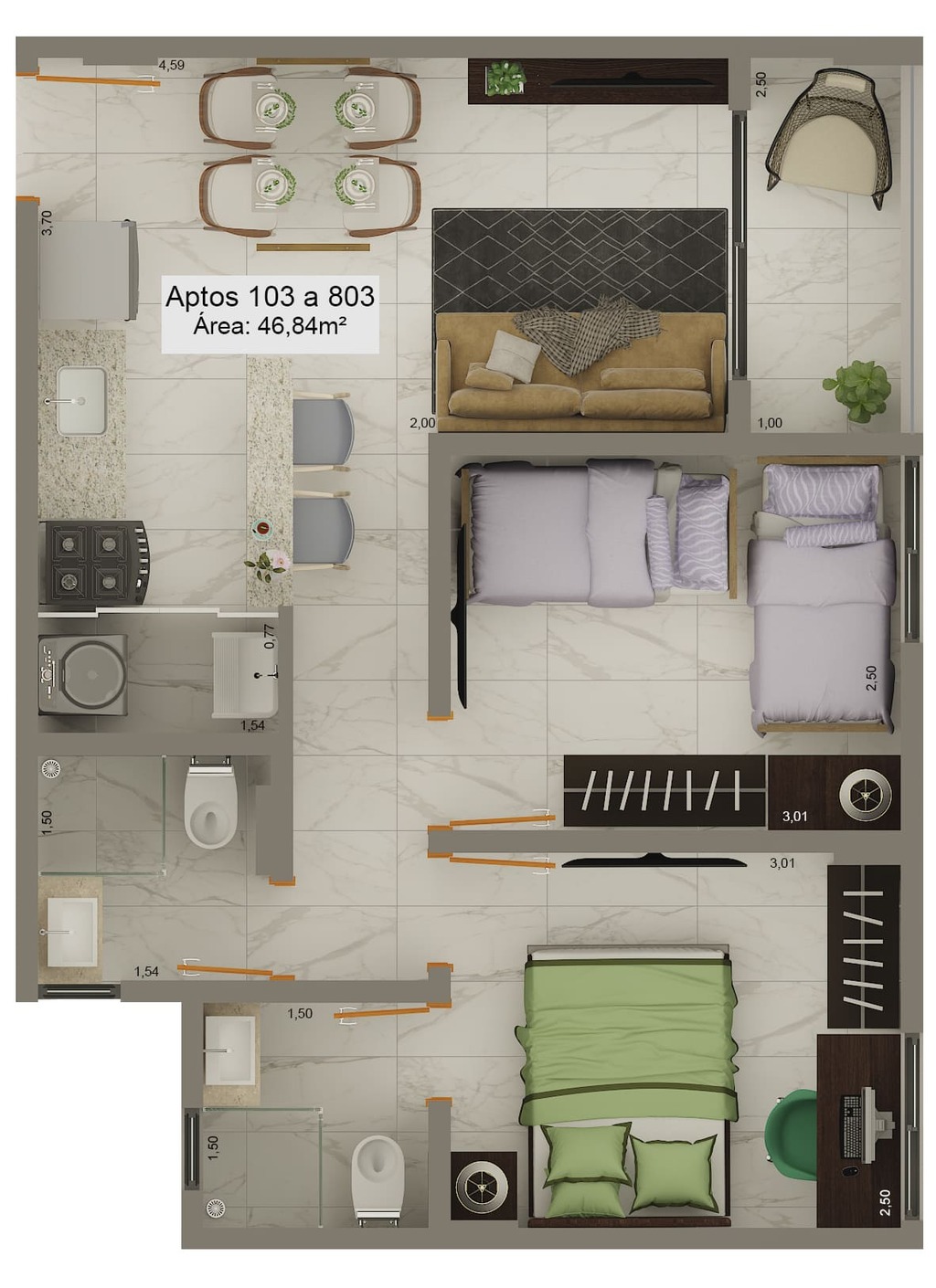 Apartamento à venda com 2 quartos, 46m² - Foto 10
