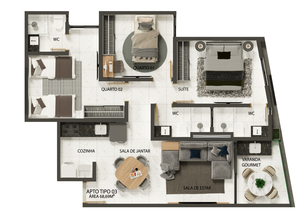 Apartamento, 3 quartos, 68 m² - Foto 24
