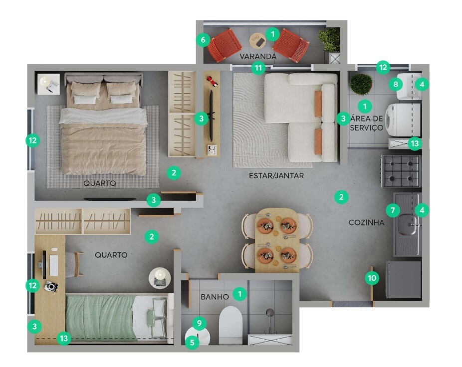 Apartamento à venda com 2 quartos, 35m² - Foto 13