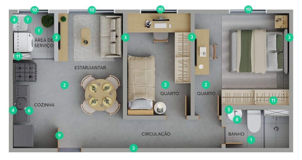 Apartamento à venda com 2 quartos, 35m² - Foto 14