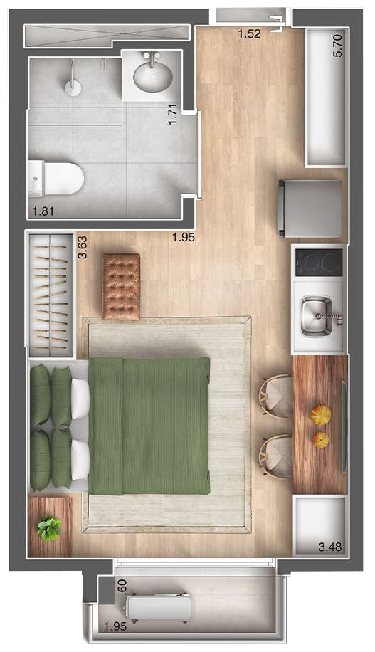 Apartamento, 1 quarto, 35 m² - Foto 21