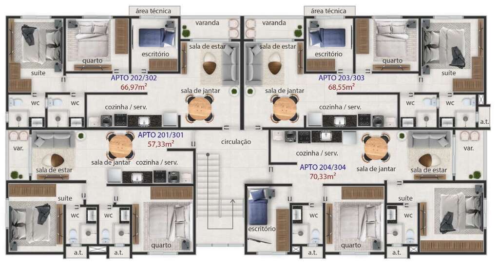 Apartamento à venda com 3 quartos, 64m² - Foto 5