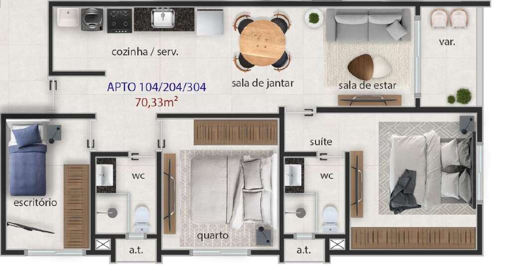 Apartamento à venda com 3 quartos, 64m² - Foto 10