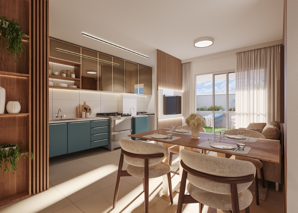 Living - Apartamento à venda em Serra, Morada de Laranjeiras, com 2 quartos, 48,04m²